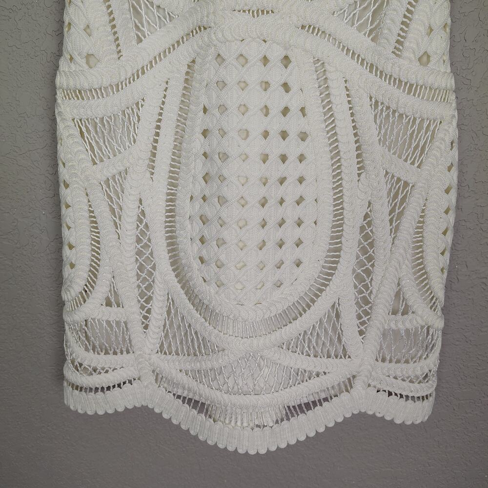 SIMKHAI Coen Crewneck Mini Dress in White Size 0 - Picture 9 of 14